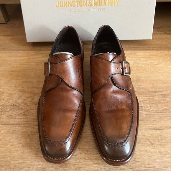 Johnston & Murphy Cormac Monk Strap Shoes, Mahogany Italian Calfskin – Men’s 8.5 main image 11